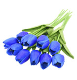 ZQNYCY Kunststrauß - Tulpen Seidenblumen Tulpe Luxus Blumensträuße Dekor Ornament Blau