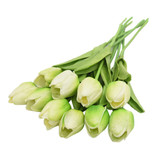 ZQNYCY Art Bouquet - Tulipanes Flores de seda Tulipán Ramos de lujo Decoración Adorno Verde