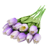 ZQNYCY Art Bouquet - Tulips Silk Flowers Tulip Luxury Bouquets Decor Ornament Purple