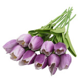 ZQNYCY Art Bouquet - Tulipes Fleurs En Soie Tulipe De Luxe Bouquets Décor Ornement Violet