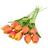 ZQNYCY Art Bouquet - Tulipanes Flores de seda Tulipán Ramos de lujo Decoración Adorno Naranja