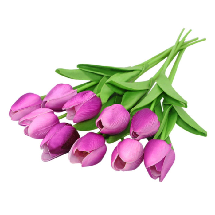 Bukiet Artystyczny - Tulipany Jedwabne Kwiaty Tulipany Luksusowe Bukiety Dekoracyjny Ornament Różowy