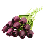 ZQNYCY Art Bouquet - Tulipes Soie Fleurs Tulipe Bouquets De Luxe Décor Ornement Rouge