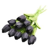 ZQNYCY Art Bouquet - Tulipanes Flores de seda Tulipán Ramos de lujo Decoración Adorno Negro