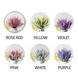 SMR Bouquet artistico con vaso - fiori di plastica lavanda mazzi di lusso decoro ornamento bianco