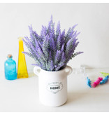 SMR Kunststrauß mit Vase - Lavendel Plastikblumen Luxus Blumensträuße Dekor Ornament Lila