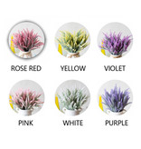 SMR Kunst Boeket met Vaas - Lavendel Plastic Bloemen Luxe Boeketten Decor Ornament Violet