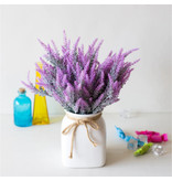SMR Bouquet artistico con vaso - fiori di plastica lavanda Mazzi di lusso decoro ornamento viola