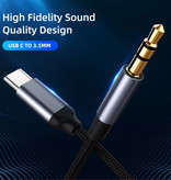 Robotsky Kabel AUX USB-C do 3,5 mm Pozłacane gniazdo audio typu C 1 metr - czarny