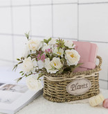 Kahaul Art Bouquet - Soie Roses Rose Fleurs Bouquets De Luxe Décor Ornement Blanc