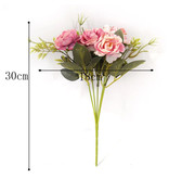 Kahaul Kunst Boeket - Zijden Rozen Roos Bloemen Luxe Boeketten Decor Ornament Wit