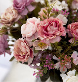 Kahaul Bouquet d'arte - Rose di seta Fiori rosa Mazzi di lusso Decor Ornament Pink