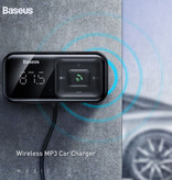 Baseus 2x Ładowarka samochodowa USB Nadajnik Bluetooth Ładowarka zestawu głośnomówiącego Zestaw radia FM Czarny