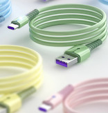 Uverbon Vloeibare Siliconen Oplaadkabel voor USB-C - 5A Datakabel 1 Meter Oplader Kabel Blauw
