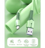Uverbon Câble de charge en silicone liquide pour USB-C - Câble de données 5A Câble de chargeur de 2 mètres jaune