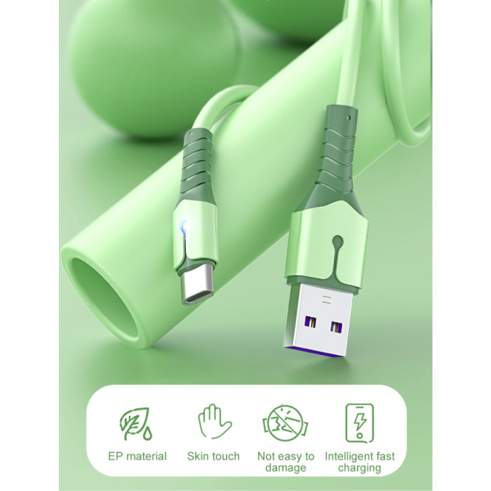 Uverbon Câble de charge en silicone liquide pour micro-USB - Câble de données 5A Câble de chargeur de 1 mètre jaune