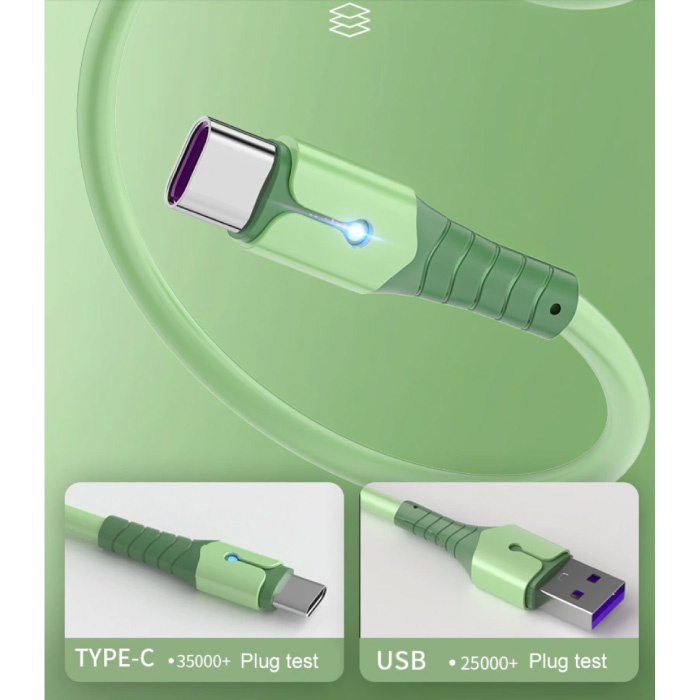 Uverbon Câble de charge en silicone liquide pour micro-USB - Câble de données 5A Câble de chargeur de 1 mètre jaune
