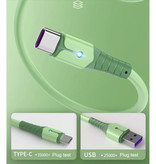 Uverbon Cavo di ricarica in silicone liquido per micro-USB - Cavo dati 5A Cavo di ricarica da 2 metri Verde