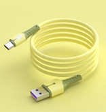Uverbon Vloeibare Siliconen Oplaadkabel voor USB-C - 5A Datakabel 1 Meter Oplader Kabel Geel
