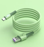 Uverbon Płynny silikonowy kabel do ładowania USB-C - 5A Kabel do transmisji danych 1,5-metrowy kabel do ładowania Zielony