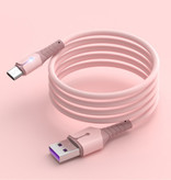 Uverbon Cable de carga de silicona líquida para micro-USB - Cable de datos 5A Cable cargador de 1 metro Rosa