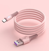 Uverbon Cavo di ricarica in silicone liquido per micro-USB - Cavo dati 5A Cavo di ricarica da 1 metro Rosa