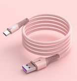 Uverbon Flüssiges Silikon-Ladekabel für USB-C - 5A-Datenkabel 1 Meter Ladekabel Pink