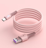 Uverbon Liquid Silicone Charging Cable for USB-C - 5A Data Cable 1.5 Meter Charger Cable Pink