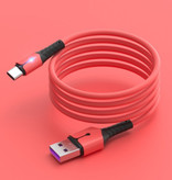 Uverbon Cable de carga de silicona líquida para USB-C - Cable de datos 5A Cable de cargador de 1,5 metros Rojo