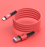 Uverbon Cavo di ricarica in silicone liquido per micro-USB - Cavo dati 5A Cavo di ricarica da 1,5 metri Rosso