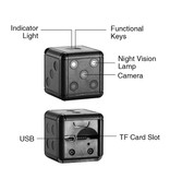 MiTwoo Mini dés de caméra de sécurité SQ16 - Alarme de détecteur de mouvement de caméscope HD 1080p noir