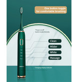 Lenovo Cepillo de dientes eléctrico Set 3 - Estación de carga USB sónica impermeable negra