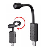 Hidden Spied Ker Mini Security Camera - Bendable 1080p HD Camcorder Motion Detector Alarm Black