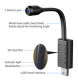 Hidden Spied Ker Mini Security Camera - Buigbaar 1080p HD Camcorder Motion Detector Alarm Zwart