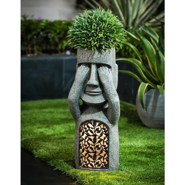 Estatua de la Isla de Pascua - Escultura de resina de adorno de decoración de jardín