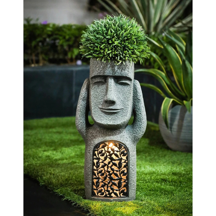 Estatua de la Isla de Pascua - Escultura de resina de adorno de decoración de jardín