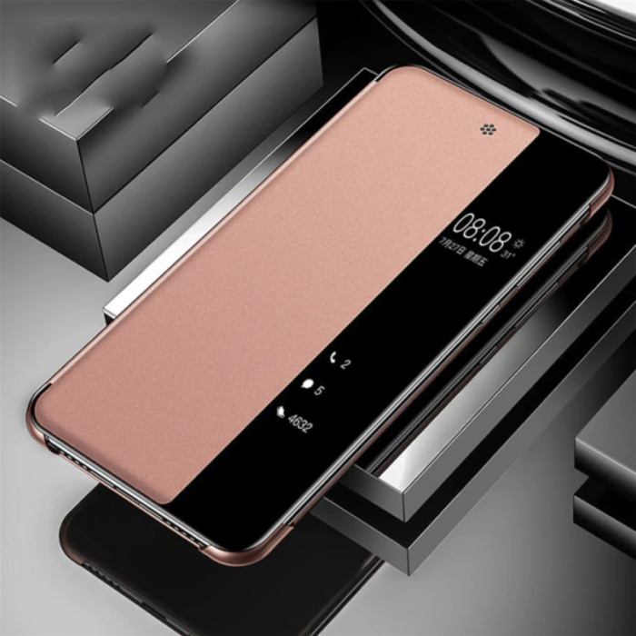 Smart View LED Flip Case Cover Hülle Kompatibel mit Samsung Galaxy S10 Plus Pink