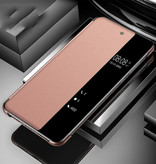 Stuff Certified® Custodia Flip Case Smart View LED compatibile con Samsung Galaxy Note 10 Pink