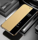Stuff Certified® Smart View LED Flip Case Cover Hülle Kompatibel mit Samsung Galaxy S8 Gold