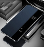 Stuff Certified® Smart View LED Flip Case Cover Case Compatible avec Samsung Galaxy A50 Bleu