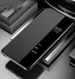 Stuff Certified® Smart View LED Flip Case Cover Case Compatible avec Samsung Galaxy A50 Noir