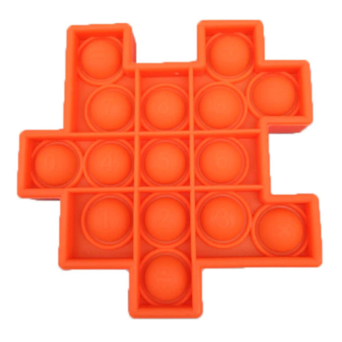 Pop It - Fidget Anti Stress Speelgoed Bubble Toy Siliconen Kubus Puzzelstuk Oranje