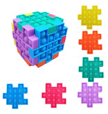 Stuff Certified® Pop It - Fidget Anti Stress Toy Bubble Toy Cubo in silicone Puzzle Piece Arancione