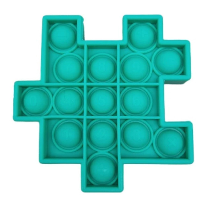 Pop It - Fidget Anti Stress Toy Bubble Toy Cubo in silicone Puzzle Piece Green