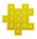 Stuff Certified® Pop It - Fidget Anti Stress Toy Bubble Toy Cubo in silicone Puzzle Piece Giallo
