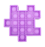 Stuff Certified® Pop It - Fidget Anti Stress Toy Bubble Toy Silikonowa kostka Puzzle Kawałek Fioletowy