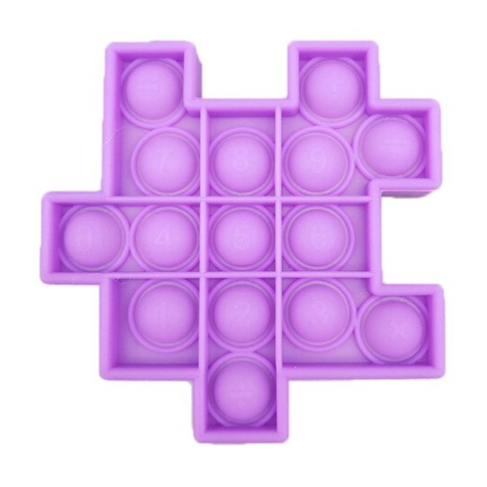 Pop It - Fidget Anti Stress Toy Bubble Toy Silicona Cube Puzzle Piece Purple