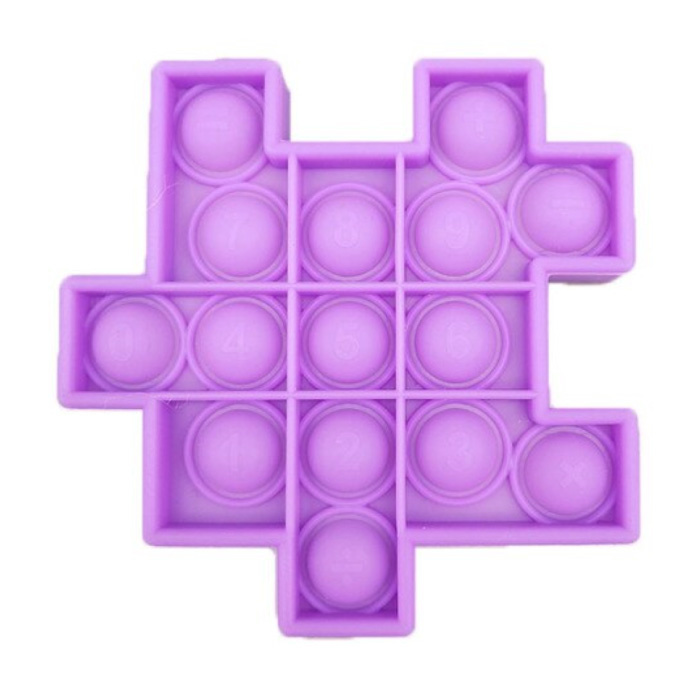 Pop It - Fidget Anti Stress Toy Bubble Toy Silicone Cube Puzzle Piece Purple