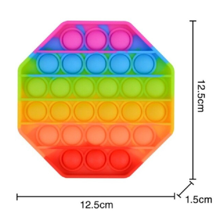 Pop It - Fidget Anti Stress Toy Bubble Toy Silicone Octagon Rainbow