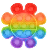 Stuff Certified® Hágalo estallar - Fidget Anti Stress Toy Bubble Toy Silicona Flor Arco iris